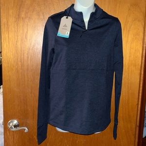 Brand New Dark Blue  half zip sweat in comfort size medium. Very nice